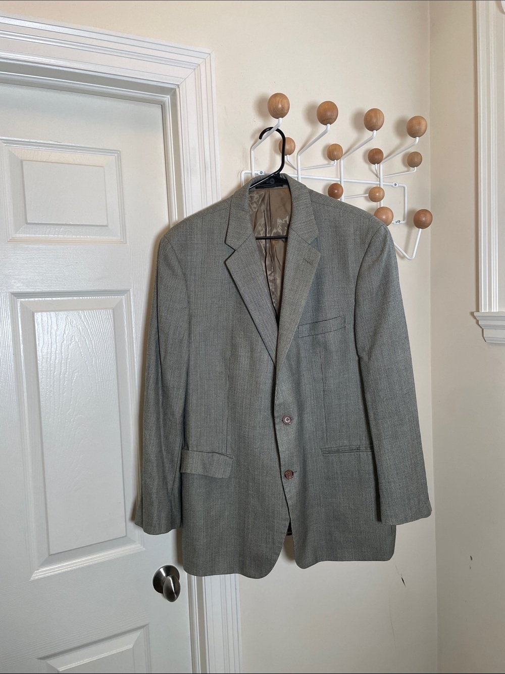 Ralph Lauren Lauren Silk Wool Blend Gray Two-Button Sport Coat - Grey Grey - 46R